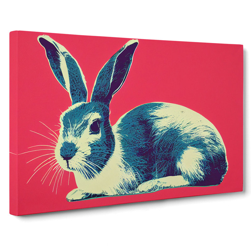 Pop Art Hare - Wrapped Canvas Print, 35cm H x 50cm W x 3cm D