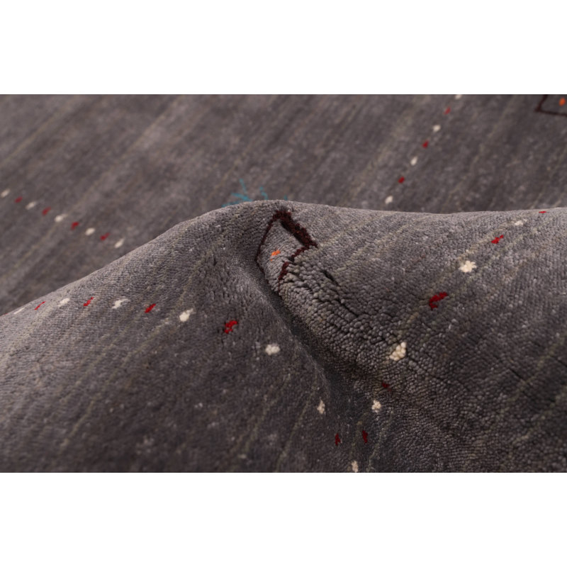 Kashkuli Gabbeh Grey Rug 5'2" x 6'11"