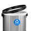 Poubelle de recyclage en acier inoxydable 17 gallons avec couvercle pivotant