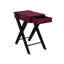Table d'appoint moderne avec plateau bourgogne foncé, pieds noirs en forme de X, 23,88 po Hauteur, 19,81 lb, 21,84 po, surface riche et féroce, pieds élégants, rangement profond-1180280151