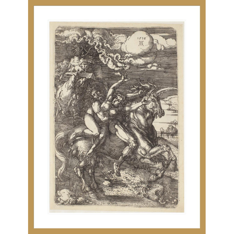 «Abduction of Proserpine on a Unicorn» par Albrecht Dürer, impression giclée sur cadre, H 41,5 po x l 31,51 po