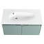 Meuble-lavabo moderne 36 po avec rangement spacieux - Lavabo mural à 2 portes en résine