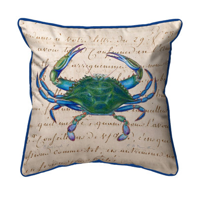 Male Crab Beige Indoor/Outdoor Throw Pillow