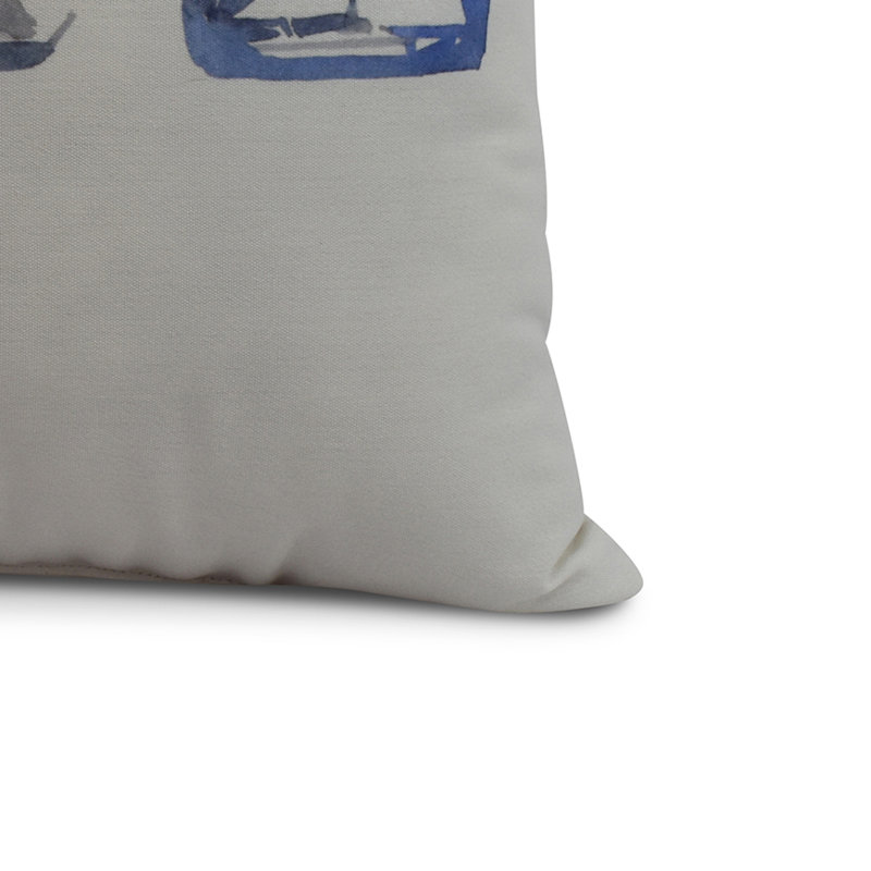 Nantucket Reversible Throw Pillow, Ivory, 18" x 18"