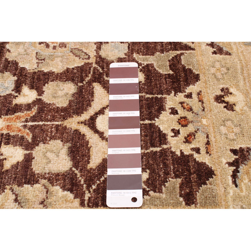 Tapis brun foncé en laine noué à la main de conception unique 8 pi x 10 pi 10 po New Age Chobi