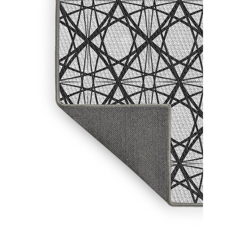 Tapis à motif abstrait gris / noir, Rectangle 6 pi x 9 pi