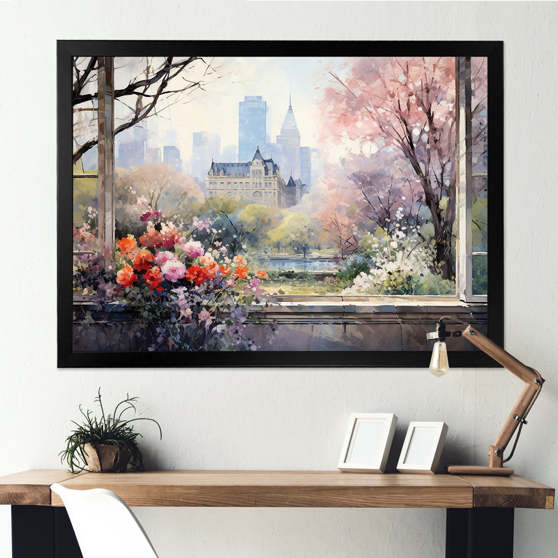 New York, Central Park Window Views II - art mural de New York, Toile tendue, H 24 po x l 32 po x P 1 po