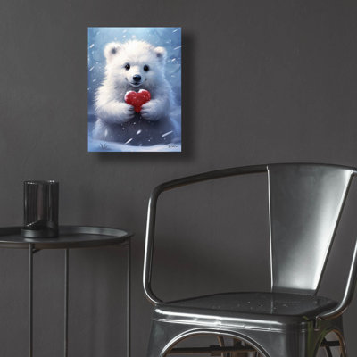 «Polar Bear With A Heart» par Momart, verre acrylique, art mural
