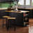 Large Kitchen Island With Rubber Wood Drop Leaf - Embossed Texture Rolling Kitchen Cart On 5 Wheels With Ample Storage-748703030