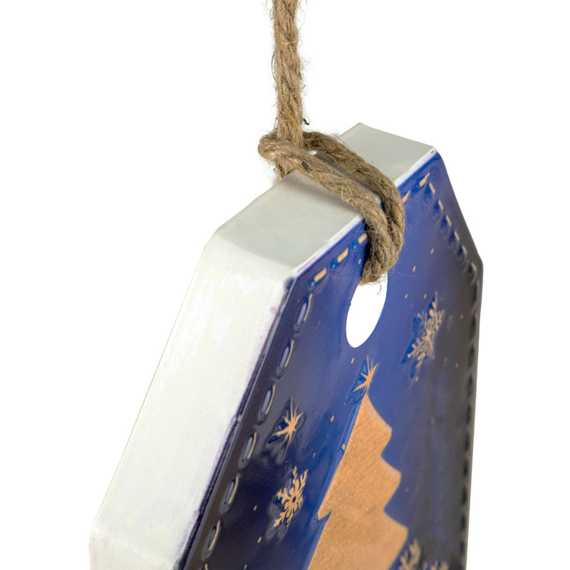 12.25" Tis The Season To Sparkle Blue Christmas Gift Tag Wall Decoration