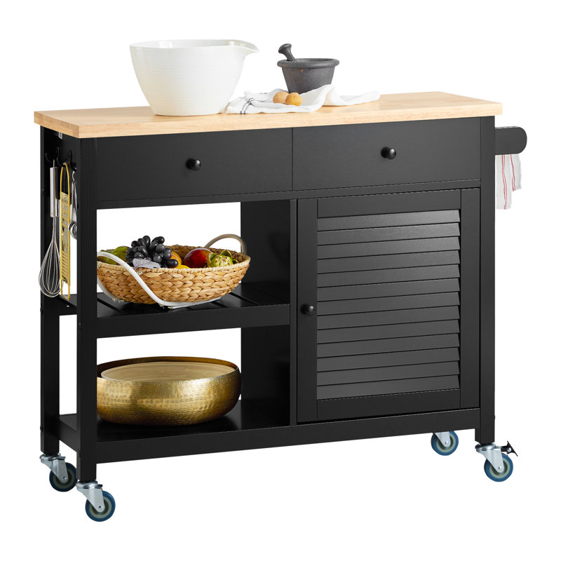 Mauch Solid Wood Top Kitchen Cart