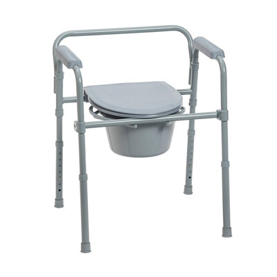 Steel Folding Deep Seat Bedside Commode