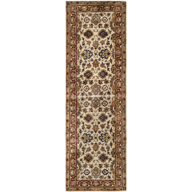 Tapis oriental en laine touffeté à la main Evie, Tapis de couloir 2 pi 6 po x 8 pi