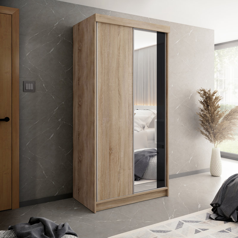 Akalya 2 Door Wardrobe, Natural Wood