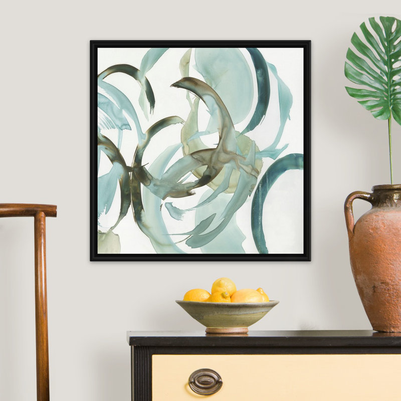 Reproduction d’art sur toile, "Hypnotic Curves I" par PI studio, Cadre flottant noir, H 26 po x l 26 po x P 1,75 po