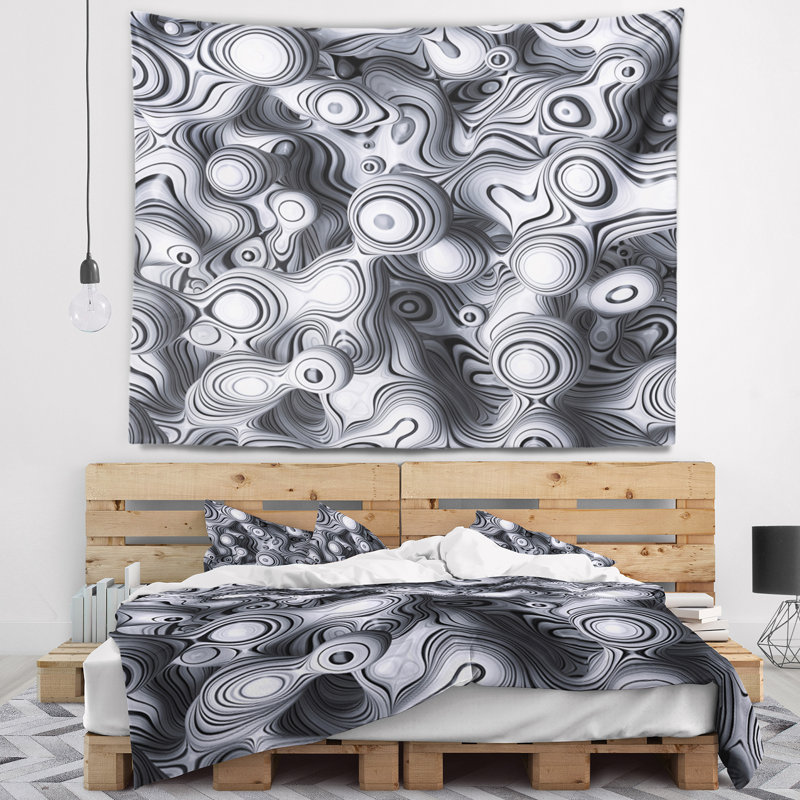 Tapisserie bulles abstraites en 3d, H 68 po x l 80 po