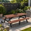 Ensemble de table de pique-nique d'extérieur 75 po - capacité de 2 200 lb, avec trou pour parasol, robuste, pour la cour arrière, la pelouse et le barbecue