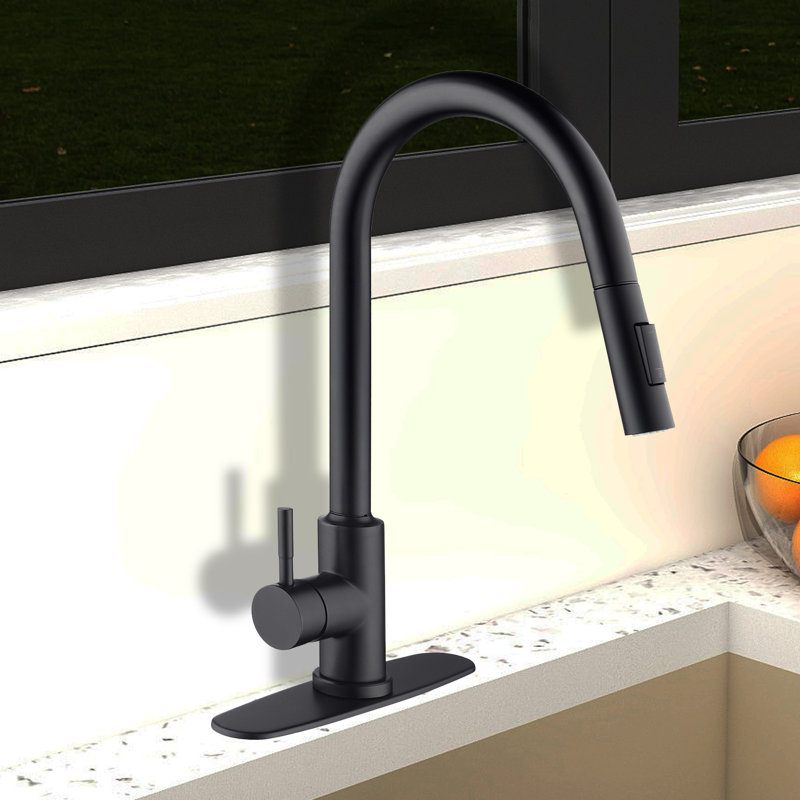 HHK HOME Pull Down Touch Kitchen Faucet, Matte Black