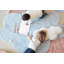 Solid Color Handmade Tufted Novelty 3'7" x 5'7" Cotton Area Rug in Blue/ Soft blue