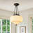 Glint 1 - Light Schoolhouse Pendant Light with Opal Milk Glass for Dining Room