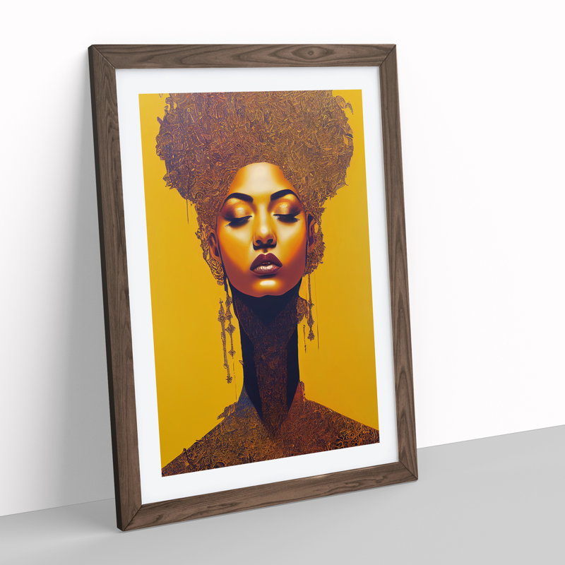 XV1022-61X A Golden Woman No.2 1 Piece Single Picture Frame Wall Art, 46cm H x 34cm W, Brown