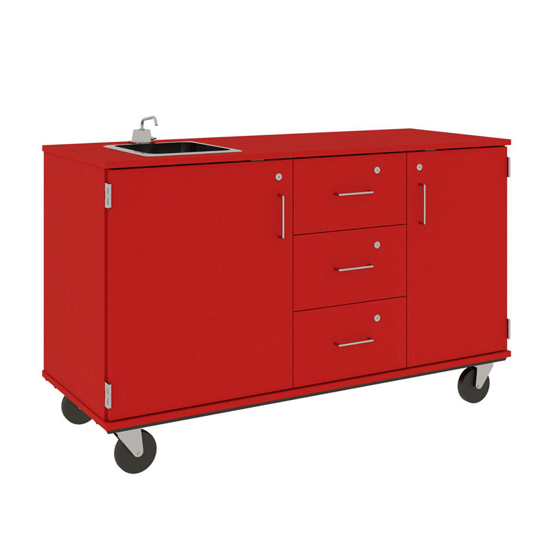 Poste de travail mobile, Rouge tulipe
