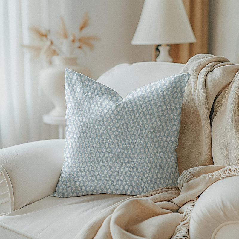Housse de coussin en coton Mist, Carré 15 po