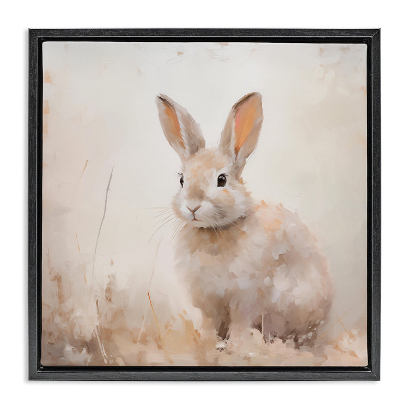  «Neuing Gazing Bunny» par Arlington Prints, H 25 po x l 25 po, Cadre flottant noir de jais