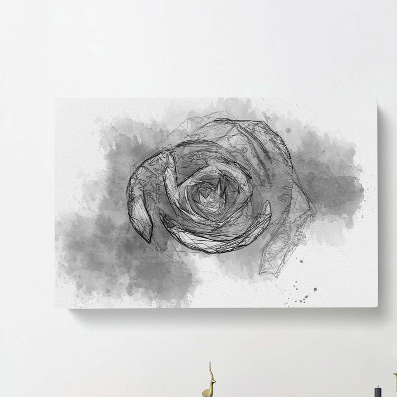 Rose Rodion Kutsaev in Abstract - Wrapped Canvas Drawing - Wrapped Canvas, 35cm H x 50cm W x 3cm D