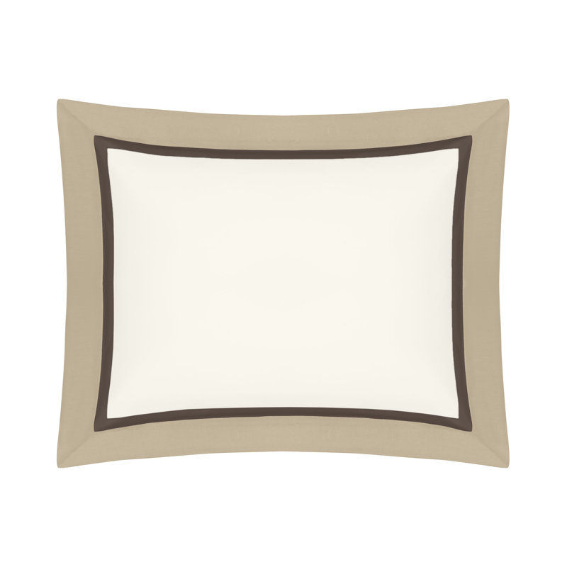 Borders Sham, Ivory/Chocolate/Candlelight, King