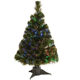 4' Pre-Lit Color Changing Fiber Optic Artificial Christmas Tree with  Snowflakes