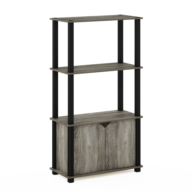 Dontaz 109.5cm H x 59.9cm W Etagere Bookcase, French Oak Grey/Black