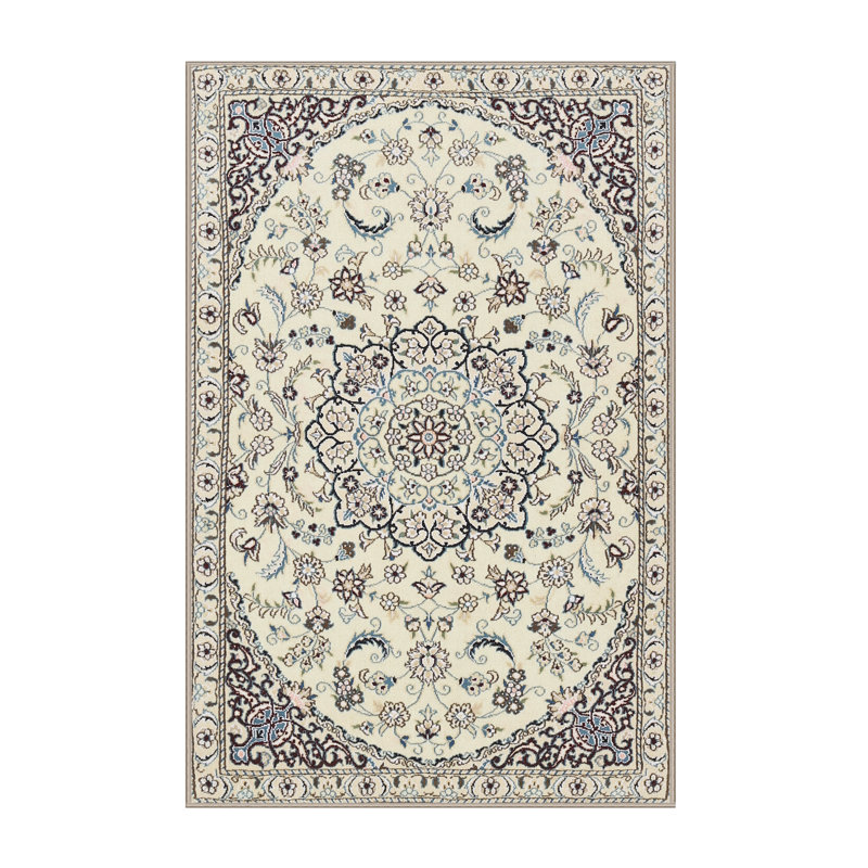 Tapis traditionnel gris / beige Gui, Rectangle 5 pi x 7 pi