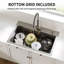 Deervalley 33" L X 22" W Drop-In Single Bowl 18-Gauge Stainless Steel Kitchen Sink With Bottom Grid