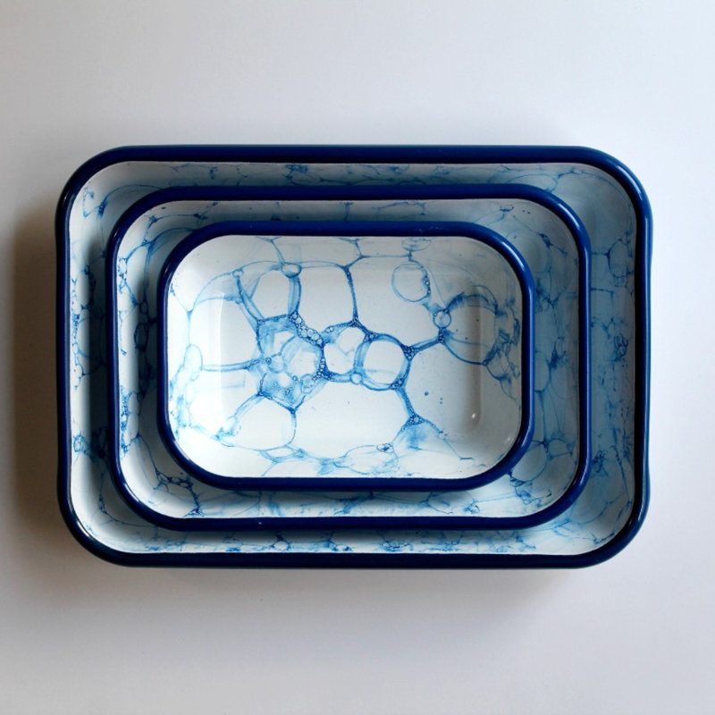 Elifle Enamelware Platter, White
