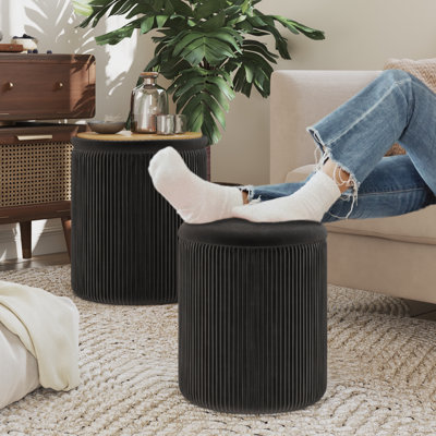 Upholstered Velvet Vanity Stool