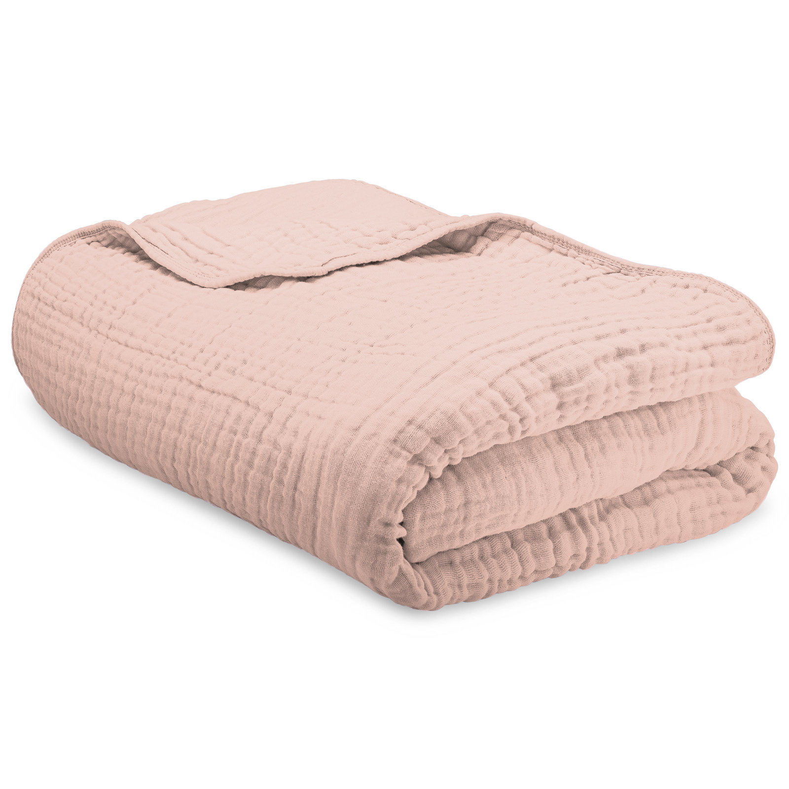 Karlina Cotton Muslin Throw Blanket, Twin, White