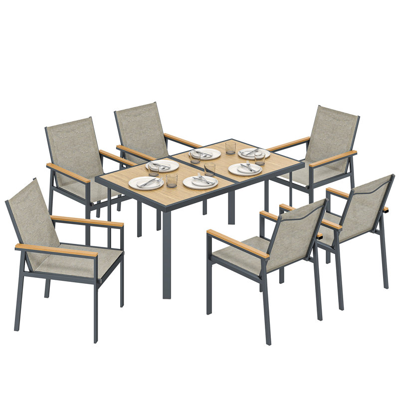 Steel Patio Dining Set Table,