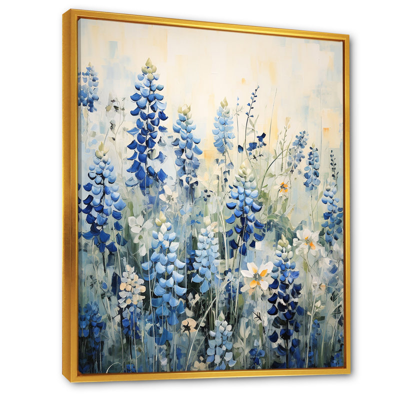 «Blue Bonnets Tranquility VI - Blue Bonnets», reproductions d'art mural FL107211, H 20 po x l 12 po x P 1 po, Or