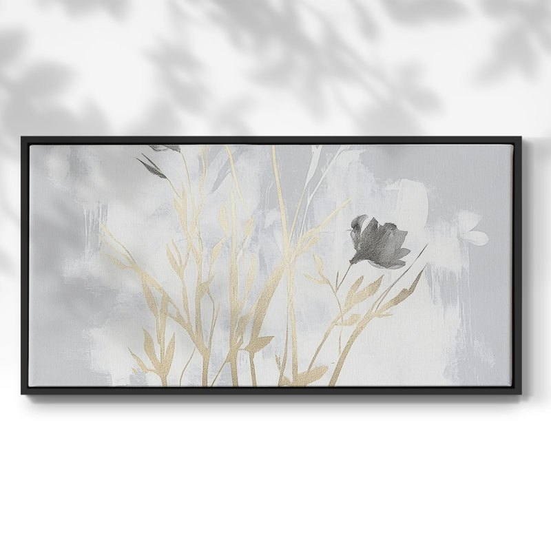 Botanical Series-CECLV- Toile tendue avec châssis tendue, prête à être accrochée, Noir, H 21 po x l 41 po