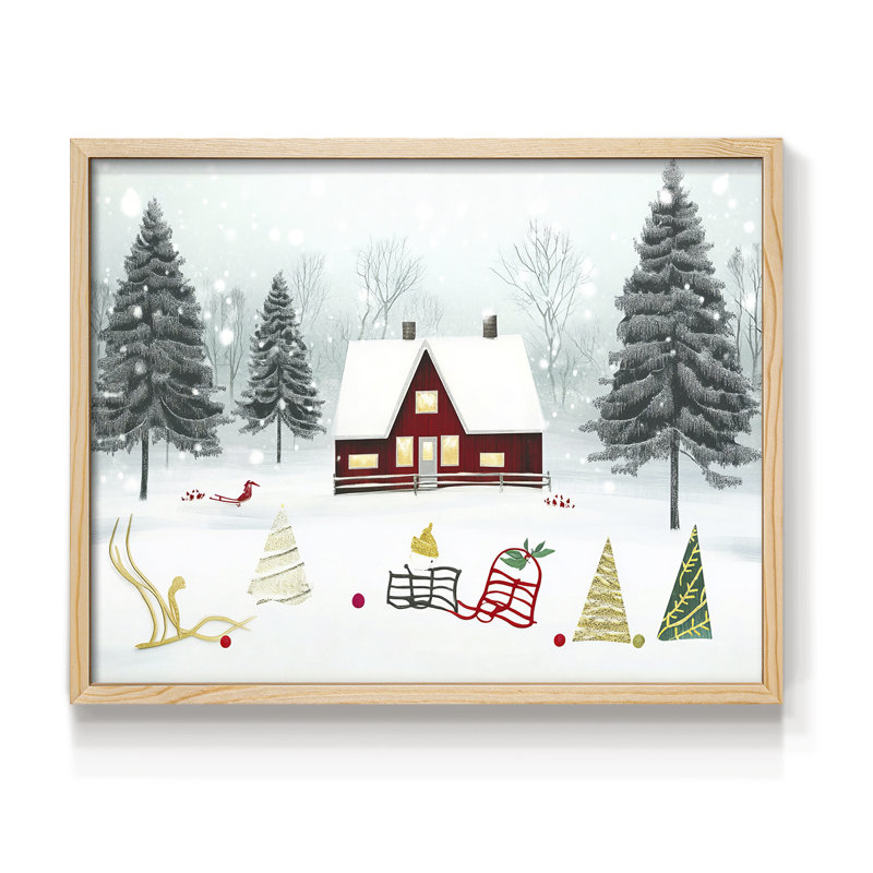 Chirstmas Art-XCII - Reproduction encadrée - Restickable, Naturel, H 16 po x l 20 po