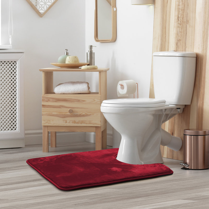 Ultra-soft, absorbent viscoelastic foam mat with non-slip backing, Rouge bourgogne