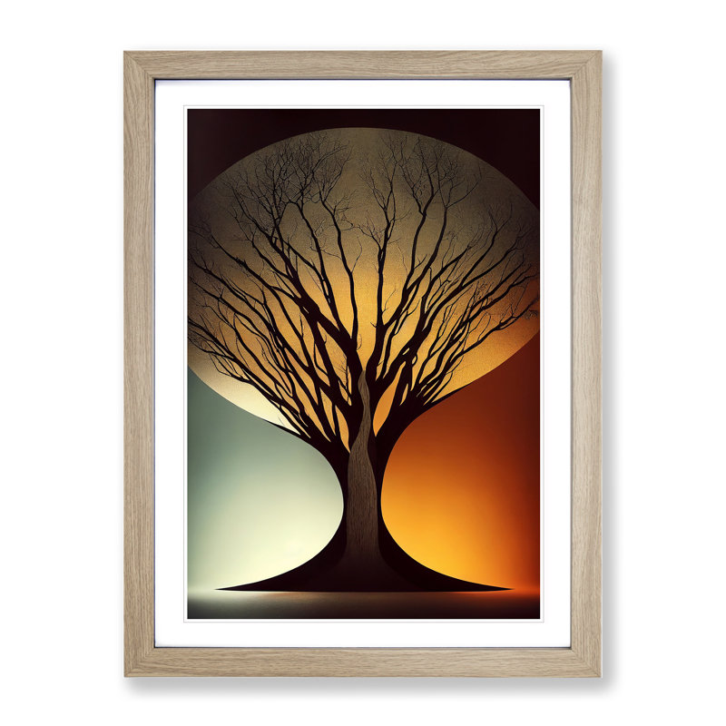 Classical Tree No.1 - Framed Print, 46cm H x 34cm W x 2cm D, Oak