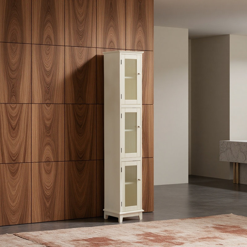 Simple wooden bookcase, Cream