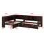 Lit plateforme en L avec lit gigogne, tiroirs de rangement et tablettes-197521496