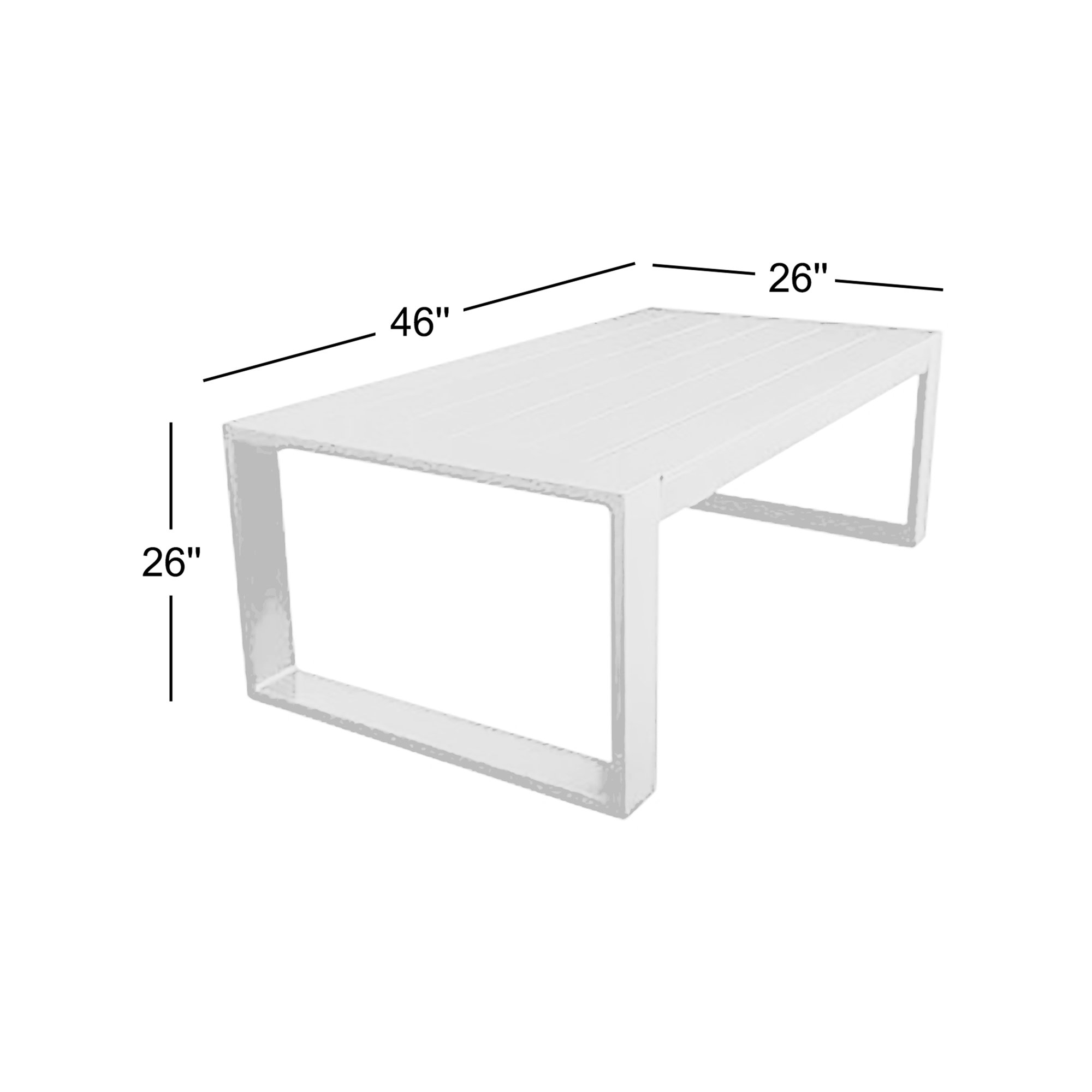 Dover 46'' Metal Outdoor Coffee Table, Black