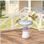 Bain d'oiseaux en céramique de 17 po pour l'extérieur, grand bain d'oiseaux élégant pour l'extérieur, bains d'oiseaux vernis à piédestal léger pour l'extérieur avec motif tourbillonnant, ombre rose-95361172
