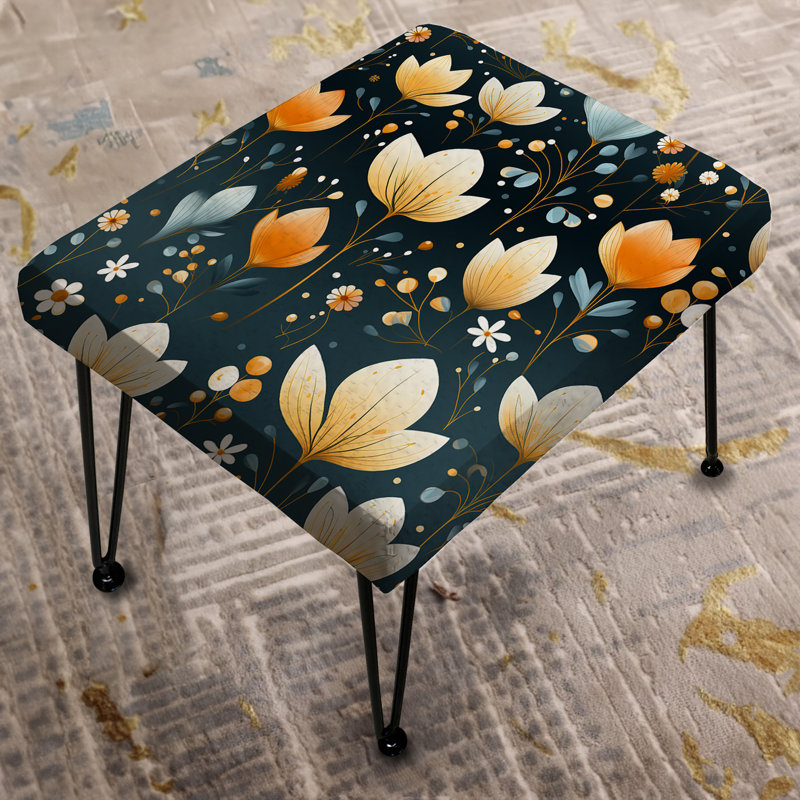 Scandinavian Botanical Collage III - Repose-pieds rectangulaire botanique