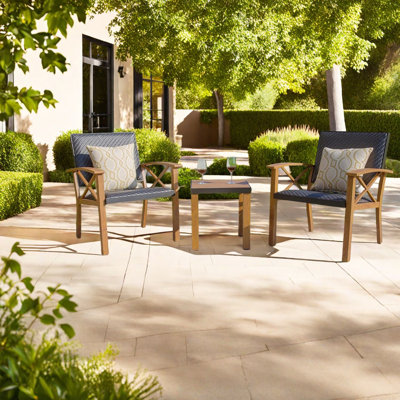 Durable Patio Dining Sets, Wood Grain Aluminum, Modern Style, Outdoor Use