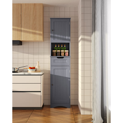 Zoe-Leigh 67" H Freestanding Tall Bathroom Storage Cabinet with Adjustable Shelves and Magnetic Door